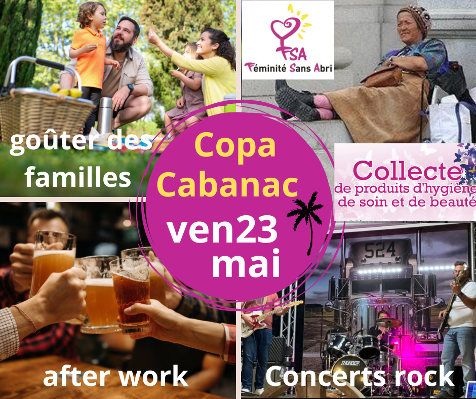 affiche du programme du café associatif Copa Cabanac pour la soirée du 23 mai 2025